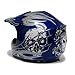 TMS Youth Kids Blue/silver Skull Dirt Bike Motocross Helmet Mx (Large)