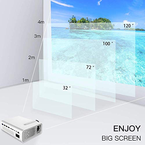 Mini Projectors,lejiada Portable Video Projector 30000 Hours Multimedia Home Theater Movie Projector,Compatible with Full HD 1080P HDMI,VGA,USB,AV,Laptop,Smartphone