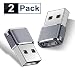 USB C Female to USB Male Adapter (Upgraded Version) (2-Packs), Basesailor Type C to USB A Adapter, Compatible with Laptops, Power Banks, Chargers, and More Devices with Standard USB A Ports (Gray)
