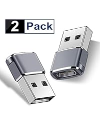 USB-C a USB 3.0 adaptador OTG [Pack de 2], convierte USB-C en USB-A, compatible con MacBook Pro, Chromebook Pixel, Samsung Galaxy S8 S8 Plus Note 8, LG G6 G5 V20 V30, Google Pixel, y más, Gris