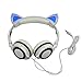 Cat Ear Headphones Headset with Glowing Lights -White