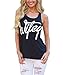 Mansy Women's Letter printed Wifey Tank Top ,Black,X-Large
