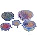 Silicone Stretch Lids 6-Pack Of Various Sizes, Oenbopo Silicone Bowl Lids Food Saver Covers Wrap Bowl Pot Cup Lid- BPA Free, Dishwasher, Microwave, Oven and Freezer Safe