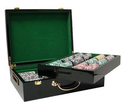 Heavy Weight 500 Ace Casino Poker Chip Set with High Gloss Wooden Case - Thumbnail 2