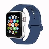 IYOU Sport Band Compatible with Watch Band 38MM 42MM 40MM 44MM, Soft Silicone Replacement Sport Strap Compatible with 2018 Watch Series 4/3/2/1 (Ocean Blue,42MM, M/L)