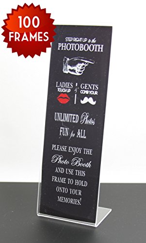 100 Slanted Photo Booth Frames with Inserts for 2x6 Photo Strips