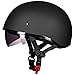 ILM Motorcycle Half Helmet with Sunshield Quick Release Strap Half Face Fit for Cruiser Scooter DOT Approved 883V (Matte Black, Small)