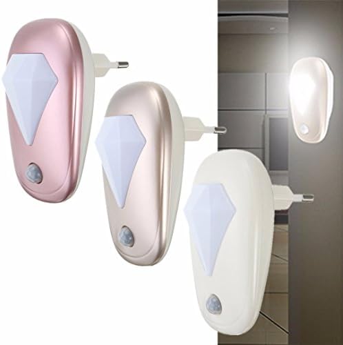 USXIAOBIDENG Light Control Motion Sensor LED Automatic Night Light With EU Plug 220V For Bedroom Bedside Wall Lamp Lights Children Lighting Rose Gold