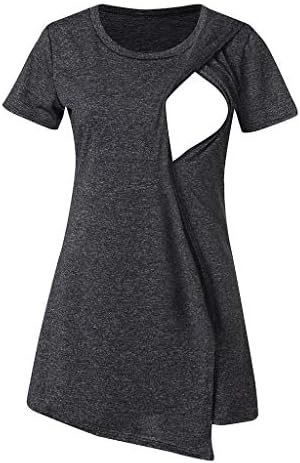 Tunic Tops Women, Women's Short Sleeve Layered Nursing Tops Maternity Breastfeeding Tunic Ladies Tops Plus Size