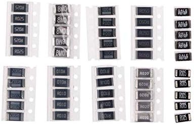 Eiechip 50PCS Alloy Resistance 2512 SMD Resistor Samples kit,10 kindsX5pcs=50pcs R001 R002 R005 R008 R010 R015 R020 R025 R050 R100