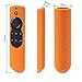 [2 Pack] Anti-Slip and Dust-Proof Silicone Remote Cover with Lanyard for Fire TV with 4K Alexa Voice Remote (2017 Edition) (2nd Gen) / Fire TV Stick Alexa Voice Remote (Purple + Orange)