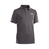 Under Armour Boys' Match Play Polo, Carbon Heather/True Gray Heather, Youth X-Large