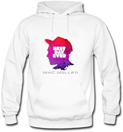 Mac Miller Best Day Ever 2016 Printed Pullover Hooded Sweatshirt Women hoodies White Large