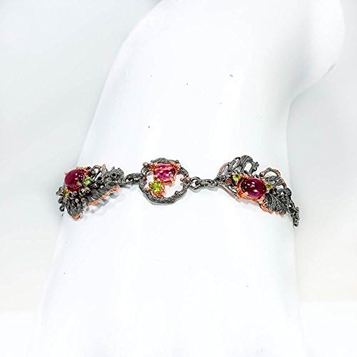 Handmade Rhodolite Sterling silver Bracalets