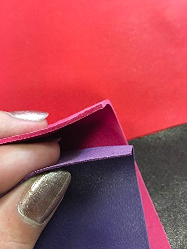 Pink Leather Scraps BRIGHT LEATHER MIX, purple, red, burgundy leather 5x5 inches, 4 pieces