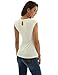 PattyBoutik Women Crewneck Keyhole Lace Inset Sleeveless Blouse (Ivory Small)