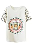 Azbro Women's Sweet Graphic Juice Print Short Sleeves Chiffon Tee