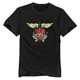 GIYW Men's Bon Jovi T-Shirt Black US Size XXL,100% Organic Cotton