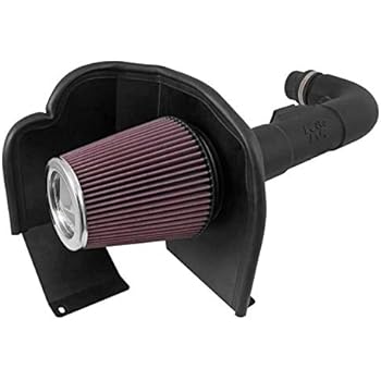 K&N Cold Air Intake Kit with Washable Air Filter:2014-2018 Chevy/GMC (Silverado 1500, Sierra 1500) 4.3L V6, Black HDPE Tube with Red Oiled Filter, 63-3085