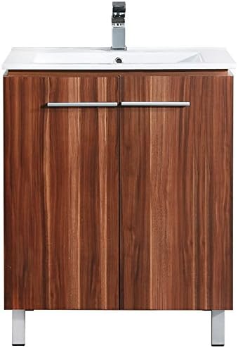 Fine Fixtures GR30BW Greenpoint Vanity with Vitreous China Sink, 30", Black Walnut
