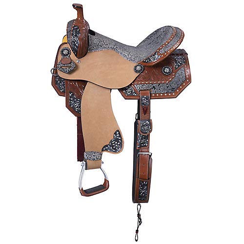 Silver Royal Jameson Barrel Saddle 15in Blk Tool L