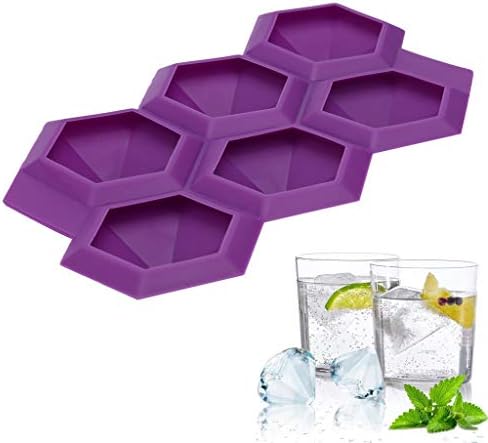 XLGX Summer DIY Square Diamond Style Homemade Mould Silicone Chocolate Ice Cream Sugar Craft Energy Cute Warm Romantic Bar Ice Mold Household (Purple)