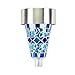 Exlight Solar Powered Rechargeable Mosaic Border Garden Post Lights for Garden Decoration Christmas Gift Blue Purple and Yellow Mosaic Lantern Auto Sensor Easy Installation Pack of 6