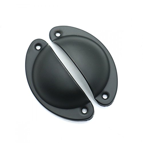 HUELE 12 Pcs Half Moon Shell Metal Vintage Style Shell Shape Shell Design Closet Drawer Dresser Door Pull Handle - Thumbnail 5