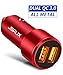 Car Charger, JSAUX Quick Charge 3.0 3A Dual USB Ports 36W Fast Car Adapter Metal Compatible with Samsung Galaxy S10 S9 S8 S20 Plus Note 10 9 8 S7, iPhone Xs Max XR X 8 7 6, iPad, LG G6 V20, Moto Red primary