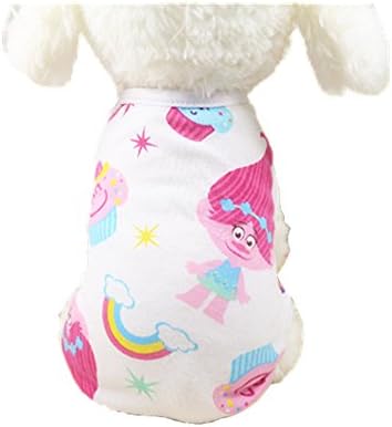 Chicpaw Cartoon Dog Vest Small Pet Multi-Color Style Clothes Optional Puppy Cat Shirt Pet Coat Apparel Costume 13 Color XS-XXL (L(Length:13.8", Chest:17.7"), Rainbow Mermaid)