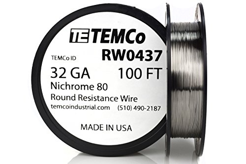 Click Here to See More Images TEMCo Nichrome 80 series wire 32 Gauge 100 FT Resistance AWG ga