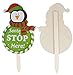 Juvale Christmas Yard Sign Stakes - 4-Pack Assorted Happy Holidays Round Sign Decoration for Outdoor Lawn Garden, Santa, Snowman, Penguin, Reindeer Designs, 17 x 8 Inches
