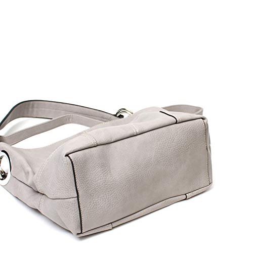 Americana Bucket Style Hobo Shoulder Bag with Big Snap Hook Hardware