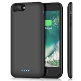 Battery Case for iPhone 8 Plus/ 7 Plus 8500mAh,Upgraded HETP Protective Rechargeable Extended Battery Pack for iPhone 7Plus Charging Case for Apple iPhone 8Plus Portable Power Bank (5.5 inch ) - Black