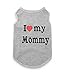 DroolingDog Small Dog Clothes Pet T-shirt I LOVE MY Mommy Puppy Apparel for Small Dogs, Large, Grey