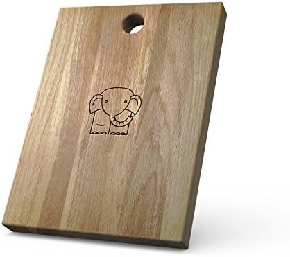 Personalized Wooden Chopping Board with Cute Elephant design - Solid Oak, Ideal for Chopping / Cutting or Presenting your food - A Perfect Gift for Friends and Loved Ones.