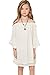 Mrignt Big Girls Sling Casual Lace Dresses The Off Shoulder Bell Sleeves Summer Party Dress(Tan, 13-14/Age)