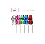 Glass and Acrylic Snuff Bullets || 5 Pack of 2g Glass Snuff Bullets || Includes Scooping Spoon || Assorted Colors || 100% Satisfaction Guarantee