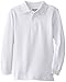 KHQ Little Boys' Long Sleeve Pique Polo, White, Large