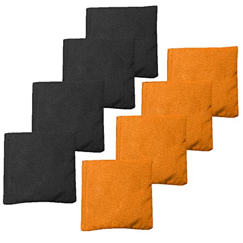 Punchau Corn Filled Cornhole Bean Bags - Set of 8 Bags for Corn Hole Toss Game - Regulation Size & Weight - 4 Orange and 4 Black - Thumbnail 5
