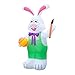 Holidayana Inflatable Giant 8 Ft. Bunny With Paintbrush Inflatable Featuring Lighted Interior / Airblown Inflatable Easter Decoration With Built In Fan And Anchor Ropes