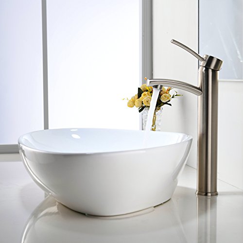 Comllen Contemporary Ceramic Bathroom Vessel Sink, Art Basin 23.2" x 15.7" Porcelain Bathroon SInk