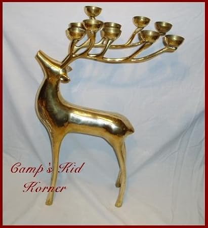 Amazon Com Pottery Barn Candelabra Brass Reindeer Home Improvement