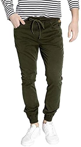 Sarona Men's Olive Green Slim Fit Stretch Jogger Jeans