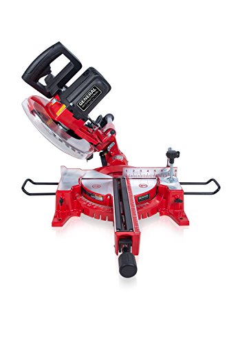 General International MS3005 10" 15A Sliding Miter Saw, Red, Black & Gray