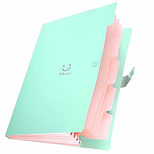 File Folders Colorful 5 Pocket Paper File Folders For Letter And A4 Paper With Snap Closure for School And Office(Jade)