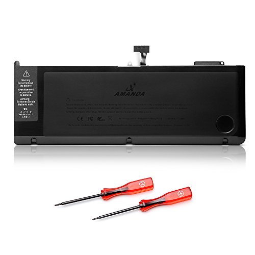 AMANDA Laptop Battery for Apple A1382 A1286(Only for Core i7 Early 2011 Late 2011 Mid 2012)Unibody MacBook Pro 15 inch Fit MC721LL/A MC723LL/A MD318LL/A MD322LL/A MD103LL/A MD104LL/A 10.95V 79WH