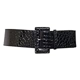 eVogues Plus Size Croco Print Patent Leather Belt