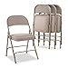 Alera ALE Steel Folding Chair with Two-Brace Support, Padded Seat, Tan (Case of 4)