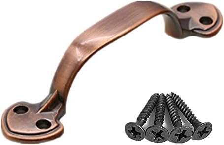 Pull Knobs Wardrobe Handles Door Knob Furniture Kitchen With Screws Rustic Single Hole For Office Antique Retro Cabinet Handle Pull red bronze